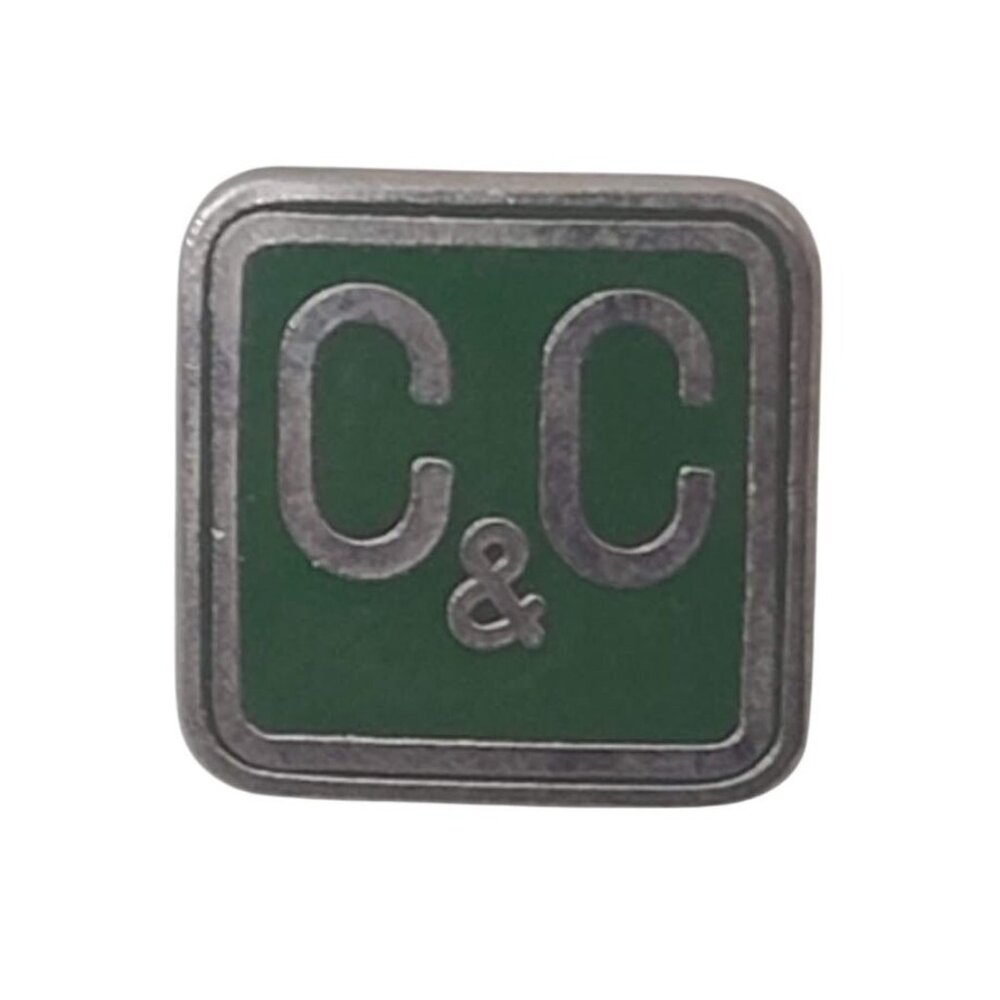 C&C Square Pin Green Silver 1960s–1970s Parlow Japan Corporate Promotional